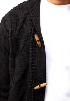 Textured Knitted Construction. Shawl Collar. Soft And Cozy Premium Fabric. Fleece Lined. Vintange Inspired Wooden Button. | X RAY Men's Faux Shearling Lined Shawl Collar Cable Knit Cardigan Sweater, Black, 2XL Cable Knit Sweater Cardigan, Cable Knit Cardigan, Sweater Black, Knit Sweater Cardigan, X Ray, Shawl Collar, Premium Fabric, Cardigan Sweater, Knit Cardigan