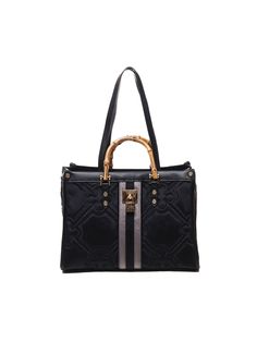 -Hand bag -Adjustable shoulder strap -Zip closure -Decoration with padlock -Dimensions: 35x26x12 cm -Colour: Black Luxury Rectangular Shoulder Bag With Lock, Designer Shoulder Bag With Lock For Travel, Top Handle Satchel With Lock For Business, Business Top Handle Satchel With Lock, Luxury Satchel Shoulder Bag With Lock, Designer Travel Shoulder Bag With Lock, Leather Double Handle Bag With Lock, Designer Rectangular Shoulder Bag With Lock, Double Handle Leather Bag With Lock