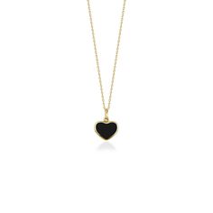 This elegant black heart necklace is crafted with 14k solid gold, embodying timeless beauty and sophistication. Its minimalist design, combined with the finest craftsmanship, makes it a perfect piece for everyday wear or a meaningful gift for a loved one. This necklace is crafted with real 14k solid gold(not plated, not vermeil, not gold filled) You don't need to worry about water, perfume or conditioner contact since real gold doesn't tarnish. The center is hand applied black enamel on top of s Black Heart Pendant Jewelry For Formal Occasions, Black Heart-shaped Necklace For Formal Occasions, Black 14k Gold Tarnish Resistant Necklace, Black Heart-shaped Formal Necklace, Black 14k Gold Tarnish-resistant Necklace, 14k Gold Black Tarnish-resistant Necklace, Luxury Black Heart Pendant Necklace, Formal Black Heart-shaped Necklace, Minimalist Polished Heart Pendant Necklace