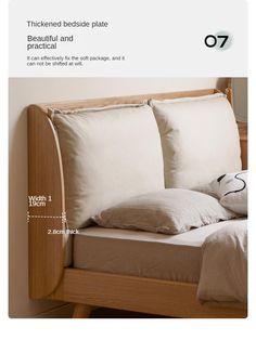 an image of a bed with pillows on it and instructions for how to put the pillow