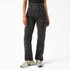 Women’s Madison Loose Fit Double Knee Jeans - Dickies US Double Knee Jeans, Dickies Double Knee, Double Knee Pants, Painters Pants, Jeans Models, Dickies Women, Knee Pants, Material Things, Wardrobe Capsule