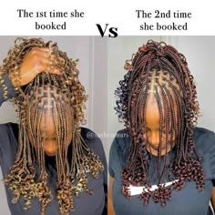 Knotless Braids With Real Hair, Short Curly Knotless Braids Hairstyles, New Knotless Braid Styles, Shirley Temple Knotless Braids, Braid Mixing, Mixed Knotless Braids, Small Short Knotless Braids, African Braids Hairstyles 2023, Short Curly Knotless Braids