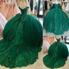 Emerald Green Ball Gown Quinceanera Dresses Applique Beaded Off Shoulder Sweet16.  "This pin contains affiliate links, which means I may earn a commission at no cost to you extra for you". 
#affiliate #advertising" Emerald Quinceañera Dress, Emarld Green Quinceanera Dresses, Dark Green Dress Quinceanera, Dark Green 15 Dresses Quinceanera, Emerald Green Quince Dress With Cape, Quincenera Dresses Emerald, Royal Green Quinceanera Dresses, Quinceanera Dark Green Theme, Quincenera Dresses Dark Green