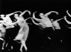 black and white photograph of dancers in motion