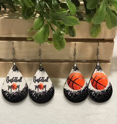 1.5 inch  lightweight wood Trendy Personalized Adjustable Earrings, Basketball Earrings, Diy Basketball, Glow Forge, Basketball Mom, Wooden Earrings, Leather Earrings, Making Jewelry, Christmas Bulbs