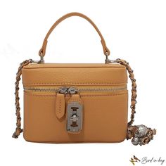 Bird in Bag - Women's bags new fashion shoulder crossbody small square bag personality locking handbag Brown Rectangular Shoulder Bag With Lock, Rectangular Brown Shoulder Bag With Lock, Travel Shoulder Bag With Lock, Chic Rectangular Shoulder Bag With Lock, Rectangular Shoulder Bag With Lock For Daily Use, Chic Rectangular Satchel With Lock, Daily Use Satchel Shoulder Bag With Lock, Everyday Top Handle Bags With Lock, Office Crossbody Shoulder Bag With Lock