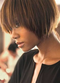 African American Short Haircuts, Trendy Bob Hairstyles, Cute Short Haircuts, Short Black Hairstyles, Black Hairstyles, Short Haircut, Short Bob Hairstyles, Hair Color Trends, Short Cuts