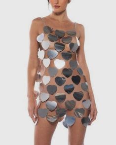 Heart Foil Silver Chain Mini Dress Art Installations, Silver Chain, Foil, Buy Online, Mini Dress, Chain, Silver