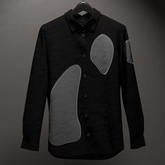 Get your party style with this unique patch embroidered black button-down shirt Made from high-quality pure cotton canvas, this streetwear-inspired design is perfect for making a statement. The grey and black color combination gives it a sleek and modern look. The best part? This shirt is customizable in all sizes, so you can get the perfect fit. Whether you're heading to a night out with friends or a special occasion, this shirt is sure to turn heads. Black Color Combination, Black Button Down Shirt, Streetwear Mode, Black Button, Party Fashion, Full Sleeve, Black Cotton, Button Downs, Party Wear