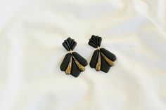 black gold earrings Black Gold Earrings, Maleficent, Gold Earrings, Gold, Black