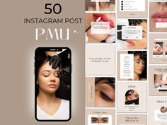 Easily transform your Instagram feed with our 50 pmu instagram post template with pmu eyeliner insta, pmu brow and pmu lip blushing editable on Canva: ✓ Save precious time ✓ Ready to use: aesthetics posts with custom text on Pmu. ✓ Increase your engagement rate ✓ Beautiful and professional esthetics templates. ✓ Generate more subscribers and sales ✓ No more stress, figuring out what to post Whether you're a Pmu tech or a Pmu salon, our ig canva templates are made for you! INSTANT DOWNLOAD and FULLY EDITABLE on CANVA.  ﹊﹊﹊﹊﹊﹊﹊﹊﹊ ♡ YOU'LL RECEIVE ♡ * 50 Pmu instagram template ( in square format ) ♡ WHAT YOU CAN CUSTOMIZE ♡  * Change font style, color and size * Change the text  * Add your own background * Add your own images or logo * Move or delete elements * Change the color of elements Yo Pmu Branding, Pmu Instagram Feed, Permanent Makeup Social Media, Pmu Instagram Content, Permanent Makeup Branding, Pmu Content, Ill Be Here, Post Quotes, Permanent Makeup