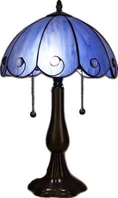 Art Deco Tiffany Table Lamp - Blue Glass Scalloped Design- Ideal For Coffee Shops Tiffany Table Lamps, Hobbit Hole, Blue Style, The Shade, Coffee Shops, Light Art, 11 Inches, Light Table, Blue Fashion