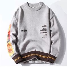 VAN GOGH™ Oversize Sweater [In Store] | The Urban Clothing Shop™ Preppy Aesthetic Outfits, Apricot Sweater, Streetwear Sweater, Sweater Streetwear, Warm Pajamas, Couples Sweaters, Winter Knit Sweater, Oversize Sweater, Pull Oversize