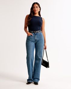 Women's Curve Love High Rise 90s Relaxed Jean | Women's | Abercrombie.com High Rise 90s Relaxed Jean, Love Jeans, Relaxed Jeans, New Arrival Dress, Swimwear Accessories, American Apparel, 90s Fashion, High Waist Jeans, Vintage Looks