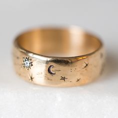 We are all made of stardust. A quietly monumental way to commemorate the love of two beings. Each Written in the Stars Band is carved from wax, and made especially for you, with two zodiac constellations of your choosing. Wear as a wedding band, or memento mori ring, or a new mother gift, a marker of love.Select either plain engraving or add two diamonds for some extra twinkle.�See Details for item specifics (carat weight, metal, etc).THE TWELVE ZODIACAL CONSTELLATIONS:Aries March 21 - April 19T Sofia Zakia, The Bling Ring, Written In The Stars, In The Stars, Put A Ring On It, Bijoux Diy, Jewelry Inspo, Pretty Jewellery, Stardust