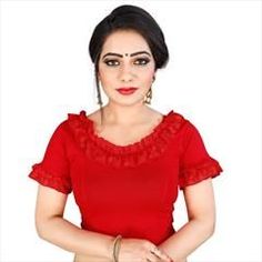 Red and Maroon color Blouse in Lycra fabric with Thread work Red Padded Blouse With Short Sleeves, Red Short Sleeve Padded Blouse Piece, Elegant Fitted Red Blouse Piece, Elegant Red Tops For Festive Season, Elegant Red Top For Festive Occasions, Elegant Red Top For Festive Season, Elegant Red Festive Top, Fitted Red Top For Festive Season, Festive Red Short Sleeve Blouse