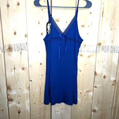 Easeway Adjustable Spaghetti Strap Camisole. Size M. Lace Accents With Blue Bow On Front. Measures 15" Armpit To Armpit And 24" Length From The Neck. Bundle With My Other Items And Save On Shipping Blue Spaghetti Strap Sleepwear, Blue Lace Trim Nightgown With Spaghetti Straps, Blue Cotton Camisole Sleepwear, Nordstrom Pajamas, J Crew Pajamas, Flannel Pj Pants, Blue V-neck Camisole With Adjustable Straps, Penguin Pajamas, Blue V-neck Nightgown With Lace Trim