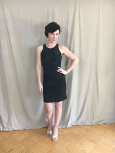 An adorable 1990s era Guess? black velour mini dress with a floral embroidered pattern. A find! It's listed as a size Small, but runs closer to an X-Small. Black Fitted Velvet Dress For Date Night, Fitted Black Velvet Dress For Date Night, Spring Night Out Fitted Velvet Dress, Fitted Velvet Dress For Spring Night Out, Fitted Velvet Dress For Night Out In Spring, Fitted Velvet Summer Dress, Dress Clothes For Women, Beauty Book, Art Collection