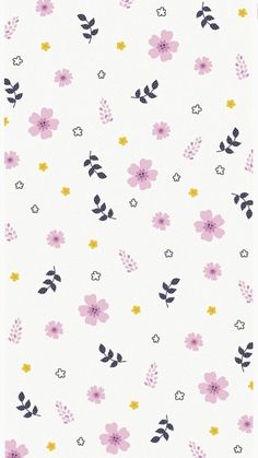 a white background with pink flowers and stars