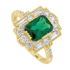 Experience the glamour of Art Deco style with our Gold Plated Art Deco Ring, expertly crafted in lustrous Gold plating over sterling silver. The ring features a stunning emerald-cut green spinel as the centerpiece, elegantly accented by a combination of baguette and round stones that complete the vintage-inspired design. The intricate detailing and exquisite craftsmanship make this ring a true work of art, perfect for adding a touch of elegance and sophistication to any occasion. Elevate your je Elegant Radiant Cut Emerald Ring, Formal Green Emerald Ring With Halo Design, Luxury Green Emerald Ring With Diamond Cut, Elegant Baguette Cut Emerald Ring For May Birthstone, Elegant Green Diamond Ring With Halo Design, Elegant Green Rings With Halo Design, Green Ring With Halo Design For Anniversary, Green Halo Design Ring For Anniversary, Formal Radiant Cut Ring With May Birthstone