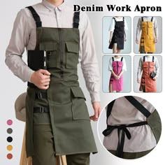 Fashion-Forward Design:Embrace the elegance of Japanese and Korean fashion with our beautifully crafted apron.   The unique design adds a touch of sophistication to your kitchen attire. Premium Quality Material:Made from high-quality, durable fabric, this apron is designed to withstand the rigors of the kitchen.   It provides excellent protection against spills and splatters, keeping you looking stylish while cooking. Adjustable Neck and Waist Straps:Achieve the perfect fit with adjustable neck and waist straps.   Whether you're a professional chef or a home cook, our apron ensures comfort and flexibility during long hours in the kitchen. Functional Pockets:Conveniently store your cooking essentials with the multiple pockets on the apron.   From recipe cards to kitchen tools, keep everythi Work Overalls Outfit, Cool Aprons Design, Farming Fashion, Cafe Clothes, Cook Outfit, Work Uniform Ideas, Cooking Outfit, Apron Outfit, Cooking Clothes