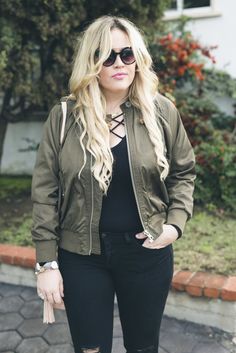 Olive Bomber xx ShopBop - Looks For Lovelies: a style and beauty blog Beauty Blog, Blogger, Blush, Ootd