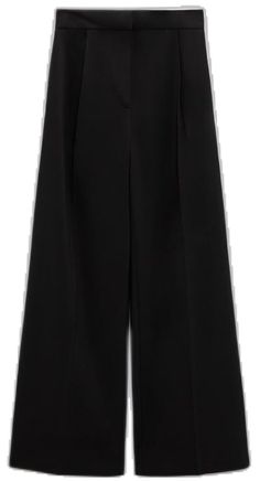 Tailored Ankle-length Black Pants, Black Wide Leg Pants With Welt Pockets, Black Wide Leg Business Casual Pants, Tailored Black Wide Leg Pants, Zara Formal Dress Pants With Pockets, Black Wide Leg Bottoms For Business Casual, High Waist Black Wide Leg Pants With Welt Pockets, Zara Wide-leg Pants With Welt Pockets, Zara Wide Leg Pants With Welt Pockets