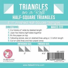 the label for triangles on a roll