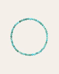 This Turquoise Bead Bracelet with textured turquoise stones. Prized since the dawn of time, turquoise is one of the oldest known gem materials and is the dazzler of December birthstones. With its calming, centering energy, it'll make you feel balanced and chill when life has you overwhelmed and is great for use in meditation. Eye-catching on its own or adds a vibrant pop when stacked with other bracelets! Turquoise Beads: Approx. 4mm Stretch Fit Total Weight: Approx. 2.2g Standard Production: 6- Turquoise Bead Bracelet, December Birthstone, Gift List, Fancy Jewelry, Turquoise Beads, Text Color, Turquoise Stone, Turquoise Jewelry, Colorful Backgrounds