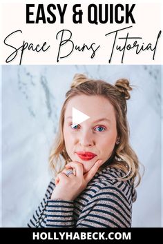 Learn how to do space buns with this easy space buns tutorial that even works for shortthin hairtrendy sho Double Buns Tutorial, Easy Space Buns, Best Hair Brush, Short White Hair, Best Hair Mask, Short Hair Images, Trendy Haircuts For Women