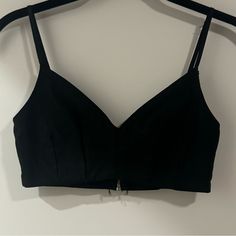 Never Worn Perfect Condition Fits Very Well Date Night Crop Top With Built-in Bra, Chic Evening Crop Top Comfortable Fit, Chic Party Crop Top With Bra-friendly Design, Chic Bra Friendly Crop Top For Evening, Trendy Bra-friendly Crop Top For Night Out, Fitted Cropped Top For Going Out, Trendy Evening Crop Top With Built-in Bra, Forever 21 Black Crop Top For Date Night, Edgy Crop Top For Going Out