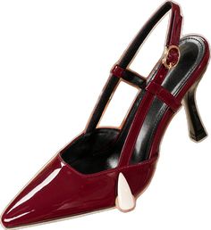 Red Slingback Pumps For Party With Round Toe, Red High Heel Slingback Pumps For Party, Burgundy High Heel Summer Heels, Elegant Burgundy Sandals For Party, Red Open Toe Slingback Pumps For Party, Burgundy Heels For Summer Party, Burgundy Open Heel Party Heels, Burgundy Heels For Spring Party, Burgundy Open Heel Evening Heels