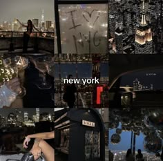 a collage of photos with the words new york written on them