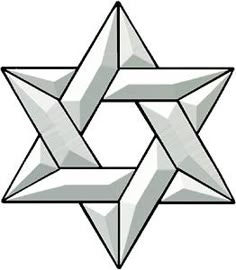 the star of david is shown in this drawing, it appears to be an origami