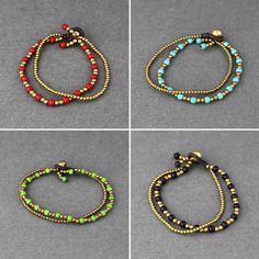 Beautifully knotted bracelet in boho ethnic style. The playful combination of beads and colored cord can be worn both in everyday life and on special occasions. Bracelet Arm, Knotted Bracelet, Arm Jewelry, Bracelet Knots, Brass Bells, Ethnic Style, Ethnic Fashion, Everyday Life, Favorite Jewelry