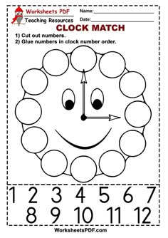 a worksheet with the numbers 1 to 10 and an image of a smiling face