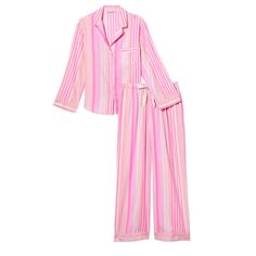 Sweeter Dreams Ahead. Cozy Up To A Pair Of Toasty Flannel Pajamas Cut From Our Buttery-Soft, Cotton-Modal Blend. Including A Button-Front Top And Matching Drawstring Pants. It's The Perfect Giftfor You Or A Lucky Loved One. 56% Cotton, 44% Modal Color Babydoll Pink Stripe Easy Fit Long-Sleeve, Button-Front Top Hits At Hips Chest Pocket Pant With Elastic Drawstring Waist Short: 29" Inseam, Regular 31" Inseam, Long 33" Inseam Machine Wash Size Large & Xl Regular Feminine Long Sleeve Sleepwear For Bedtime, Spring Striped Sleepwear For Bedtime, Striped Spring Sleepwear For Bedtime, Pink Feminine Sleep Sets, Feminine Pink Sets For Sleepovers, Pink Feminine Sleepwear Sets, Feminine Long Sleeve Sleepwear For Sleepover, Victoria's Secret Long Sleeve Sleepwear, Feminine Pink Sleepwear For Lounging