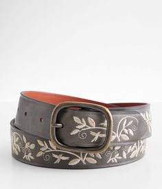 BKE Floral Embroidered Belt - Grey Small, Women's Greysmoke Distressed faux leather 1 1/4 belt Leather lining. Due to the nature of leather/suede, small variances of color in the skin may occur, this is in no way considered a defect. These are inherent characteristics of leather/suede and will enhance the individual look of your garment.. Face: Synthetic leather. Back: Cow Leather.. WOMEN'S BELT SIZE CONVERSION CHART Jean Size 23-24 25-26 27-28 29-30 31-32 Belt Size XS S M L XL Belt Length** 34 Nashville Fits, Levis Ribcage Straight Ankle Jeans, Levi's Ribcage, Embroidered Belt, Women's Belts, Belt For Women, Belt Leather, Vintage Belts, Women's Belt