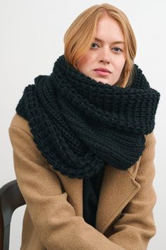 Re-introducing London: our beloved oversized chunky infinity scarf, now in ultra-soft vegan yarn. Knitted from European wool-free vegan yarn, she doesn't compromise on warmth or feel. Generously sized with a chunky knit, wrap or drape her as you please to keep you cozy and stylish whenever temperatures drop. Shop the original London in many shades of French merino wool-blend yarn here.[SPLIT] Available in one size. Laid flat, the scarf measures 29" (74 cm) x 19" (48 cm), which is half of the loo Fall Knit Infinity Scarf One Size, Cozy Infinity Loop Scarf For Fall, Fall One Size Knit Infinity Scarf, Cozy Fall Infinity Loop Scarf, Handmade Knit Infinity Scarf For Fall, Hand Knitted Infinity Scarf For Fall, Fall Chunky Knit Infinity Scarf, Cozy Knit Infinity Scarf One Size, Cozy Knit One-size Infinity Scarf