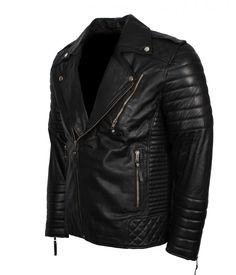 Buy Men's Black Vintage Biker Leather Jacket now. On Sale!