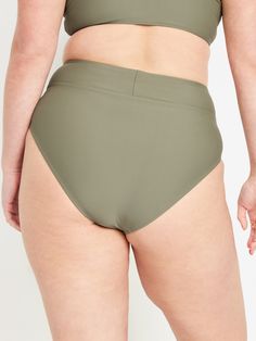 banded elastic waist high elastic leg openings french cut matte fabric sits at belly button fitted high coverage models are approx.  5'9" and wear sizes s (4), l (12), and xl (18)machine wash according to the care instruction label