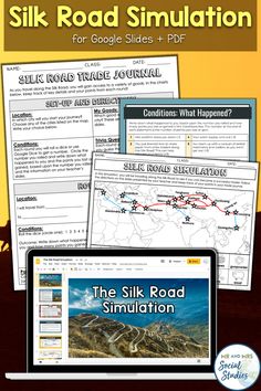 the silk road simulation for google slides and pdd is shown on a computer screen