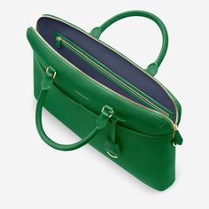 The Laptop Bag - Emerald Green – MAISON de SABRÉ Stylish Laptop Bag, Sustainable Leather, Screen Protector Iphone, Black Caviar, Slim Design, Full Grain Leather, Laptop Bag, Emerald Green, Emerald