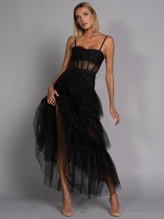 WATTS Maxi Dress – ZCRAVE Evening Tulle Midi Dress With Spaghetti Straps, Chic Formal Tulle Midi Dress, Chic Tulle Midi Dress For Formal Occasions, Sleeveless Mesh Dress For Spring Formal, Chic Fitted Tulle Dress, Summer Formal Tulle Midi Dress, Black Tulle Prom Dress, Bohemian Bride Dress, Dubai Women