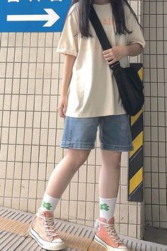 Cute Knee Length Denim Shorts Jeans – Tomscloth Casual Jean Shorts For Streetwear, Casual Cotton Knee-length Shorts Jeans, Casual Straight Leg Cotton Jean Shorts, Casual Cotton Jean Shorts, Casual Green Denim Shorts, Casual Short Jeans, Knee Length Denim Shorts, Tomboy Outfits, Tomboy Style Outfits