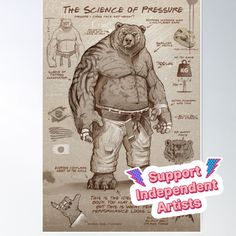 a poster with an image of a bear and the words support independent artists on it