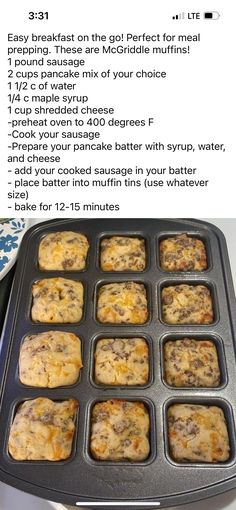 a pan filled with muffins sitting on top of a counter