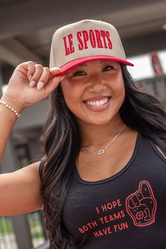 Our new Le Sports Hat is the perfect addition to your gameday wardrobe! Sporty Curved Bill Hat For Game Day, Sporty Snapback Hat For Game Day, Sporty Baseball Cap One Size Fits Most, Sporty Snapback Hat For Baseball Season, Breathable Baseball Cap For Sports And Baseball Season, Sporty Snapback Fitted Hat For Baseball Season, Sporty Snapback For Baseball Season, Sporty Snapback Baseball Cap One Size, Sporty Adjustable Trucker Hat For Game Day