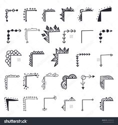 set of hand drawn arrows and other decorative elements