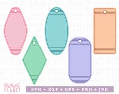 three blank tags for svg and dxf files